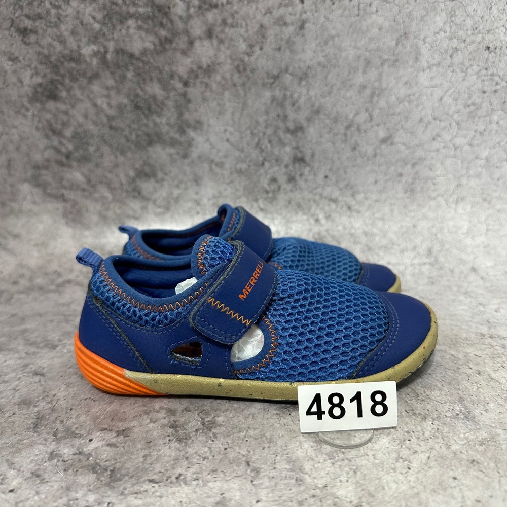Merrell Bare Steps H2O Water Shoes Kids 10M Blue Sneakers ML260875 Mesh Strap